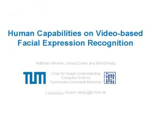 Human Capabilities on Videobased Facial Expression Recognition Matthias