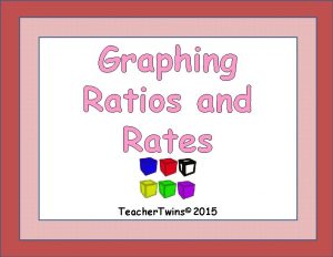 Graphing Ratios and Rates Teacher Twins 2015 Warm