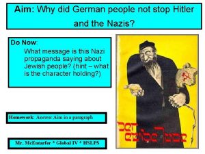 Aim Why did German people not stop Hitler