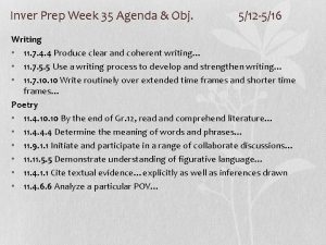 Inver Prep Week 35 Agenda Obj 512 516