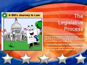 The Legislative Process SSCG 10 The student will