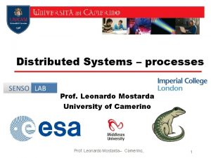 Distributed Systems processes Prof Leonardo Mostarda University of