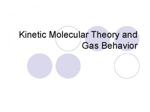 Kinetic Molecular Theory and Gas Behavior Definition Theory