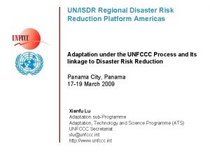 UNISDR Regional Disaster Risk Reduction Platform Americas Adaptation