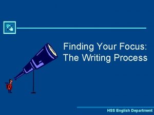 Finding Your Focus The Writing Process HSS English