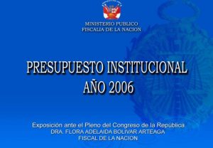 MINISTERIO PUBLICO FISCALIA DE LA NACION PRESUPUESTO INSTITUCIONAL