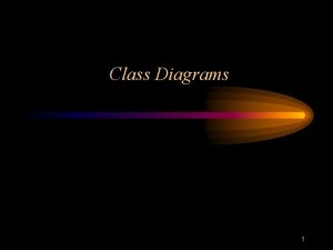 Class Diagrams 1 Overview Class diagrams are the