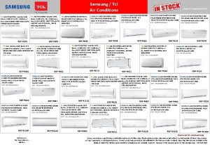 Samsung Tcl Air Conditions TCL AIR CONDITION Inverter