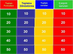 Toplam Formlleri Toplama Dnstrme Toplam sorular arpm sorular