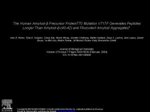 The Human Amyloid Precursor Protein 770 Mutation V