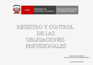 PER Ministerio de Economa y Finanzas Direccin Nacional