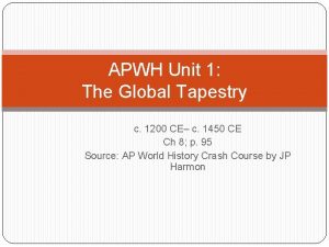 APWH Unit 1 The Global Tapestry c 1200