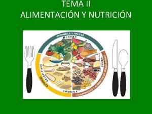 TEMA II ALIMENTACIN Y NUTRICIN 1 ALIMENTOS Y