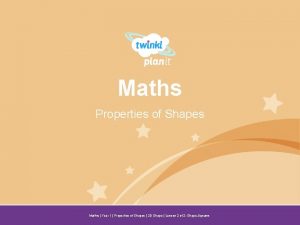 Maths Properties of Shapes Year One Maths Year