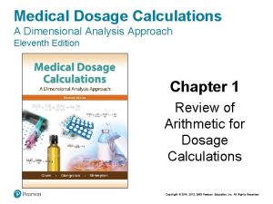 Medical Dosage Calculations A Dimensional Analysis Approach Eleventh