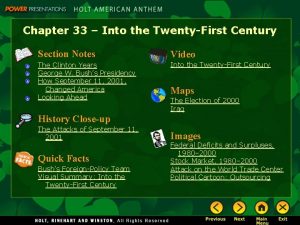 Chapter 33 Into the TwentyFirst Century Section Notes