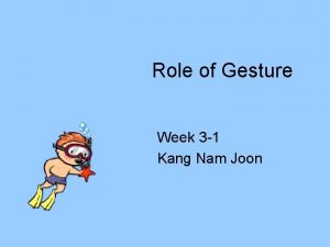 Role of Gesture Week 3 1 Kang Nam