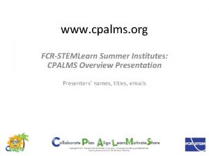 www cpalms org FCRSTEMLearn Summer Institutes CPALMS Overview