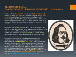 GIL GONZLEZ DVILA CONQUISTADOR DE NICARAGUA Y HONDURAS