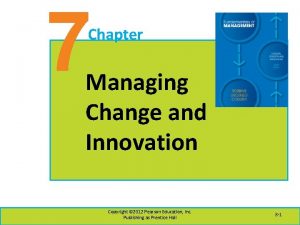 7 Chapter Managing Change and Innovation Copyright 2012