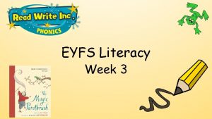 EYFS Literacy Week 3 Phonics Session 1 Phonics