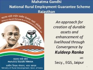 Mahatma Gandhi National Rural Employment Guarantee Scheme Rajasthan