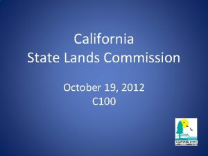 California State Lands Commission October 19 2012 C