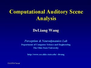 Computational Auditory Scene Analysis De Liang Wang Perception