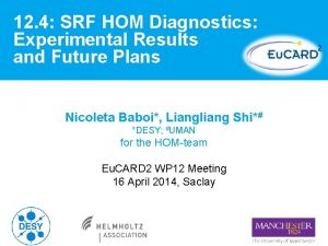 12 4 SRF HOM Diagnostics Experimental Results and