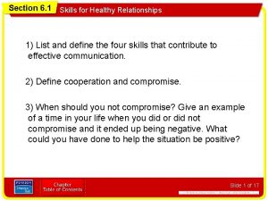 Section 6 1 Skills for Healthy Relationships 1
