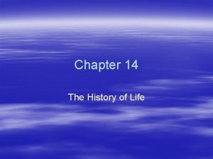 Chapter 14 The History of Life Spontaneous Generation