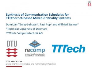 Synthesis of Communication Schedules for TTEthernetbased MixedCriticality Systems
