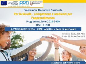 Programma Operativo Nazionale Per la Scuola competenze e