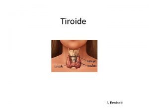 Tiroide S Beninati La tiroide una ghiandola endocrina