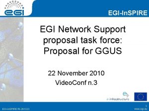 EGIIn SPIRE EGI Network Support proposal task force