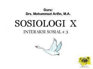 Guru Drs Mohammad Arifin M A SOSIOLOGI X