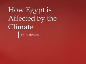 How Egypt is Affected by the Climate By