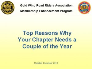 Gold Wing Road Riders Association Membership Enhancement Program