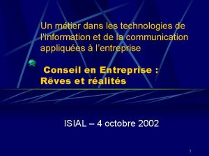 Un mtier dans les technologies de linformation et