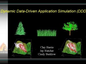 Dynamic DataDriven Application Simulation DDD Clay Harris Jay