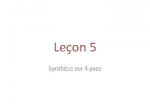 Leon 5 Synthse sur 4 axes Rhoads J