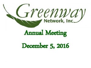 Annual Meeting December 5 2016 2016 Annual Report