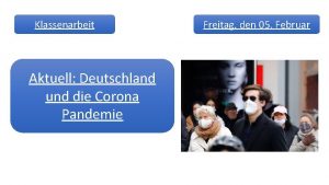 Klassenarbeit Aktuell Deutschland und die Corona Pandemie Freitag