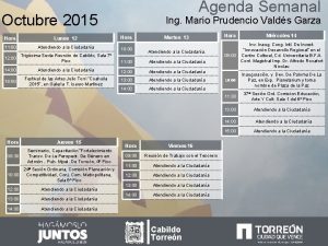 Agenda Semanal Octubre 2015 Ing Mario Prudencio Valds