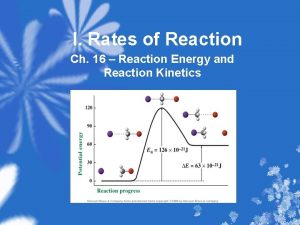 I Rates of Reaction Ch 16 Reaction Energy