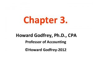 Chapter 3 Howard Godfrey Ph D CPA Professor