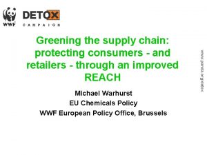 Michael Warhurst EU Chemicals Policy WWF European Policy