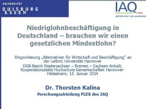 Niedriglohnbeschftigung in Deutschland brauchen wir einen gesetzlichen Mindestlohn