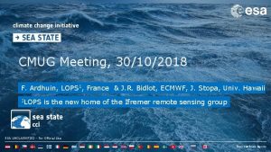 CMUG Meeting 30102018 F Ardhuin LOPS 1 France