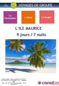 La Destination LHtel Le Budget LILE MAURICE 9